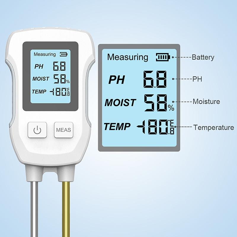 3 In 1 Digital Lcd Soil Meter Temperature Humidity Ph Meter With Backlight Plant Measuring Instrument For Flower Plants Garden