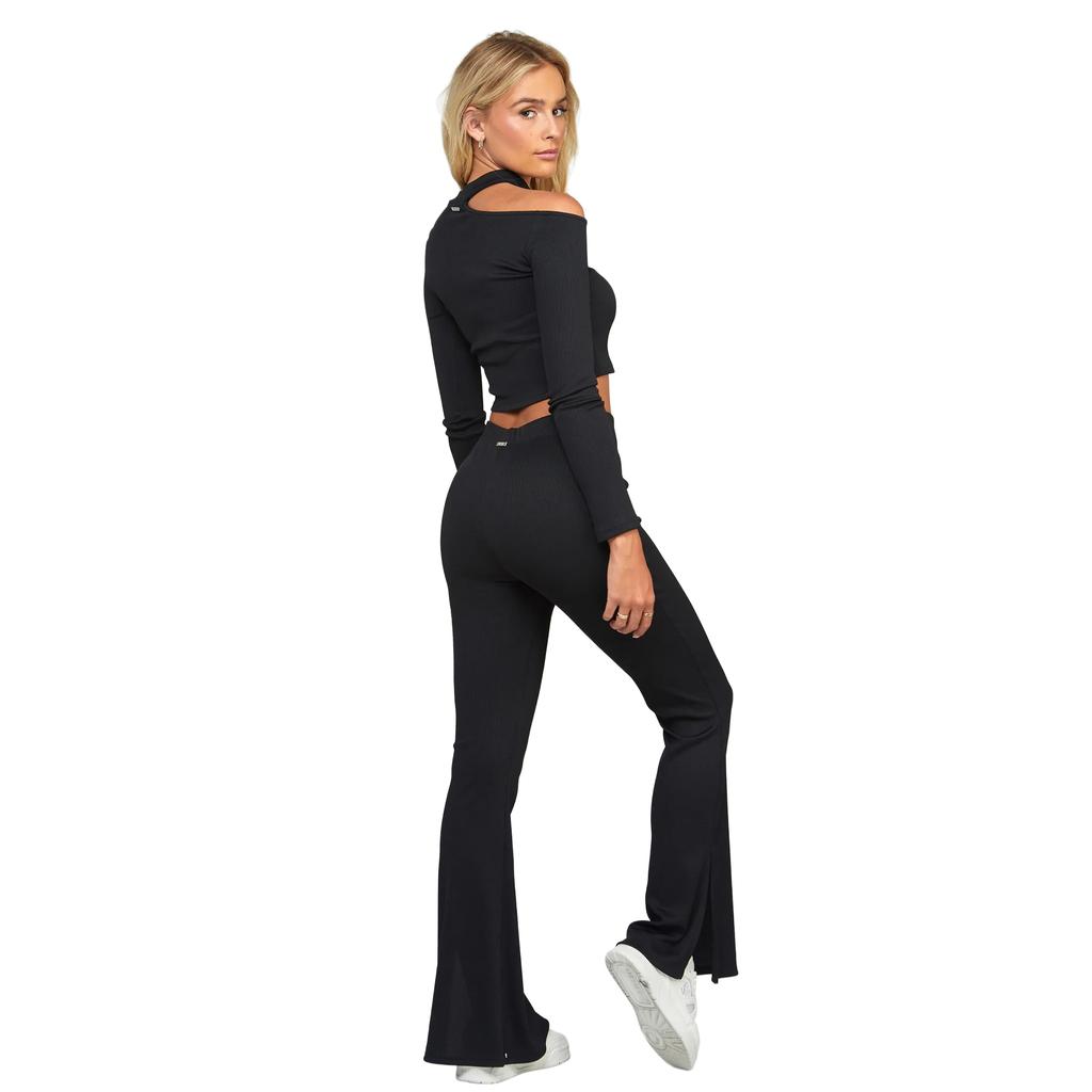 SikSilk Womens/Ladies Ribbed Long-Sleeved Top