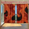 2D FLAT PRINTING 2pcs Curtains (Without Rod) Halloween Fire Flames Design Women Is Day Festival Creative Curtains Fabric