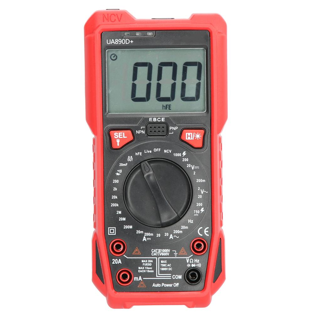 UA890d Handheld Digital Multimeter Current Voltage Capacitance Resistance Tester Meter