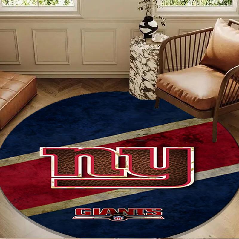 New York Giants Logo Round Mat, Anti-slip Circle Carpet Chair Rug For livingroom,Bedroom, Doormat Home Decor Gift Christmas Gifts