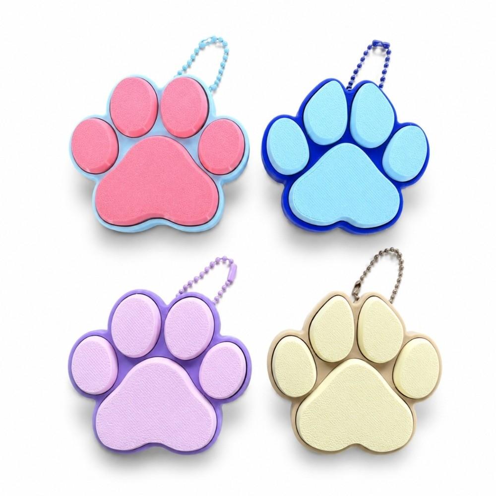 Keyboard-style Dog Cat Paw Clicker Keychain 3D Printed Decompression Button Toy  Car Pendant