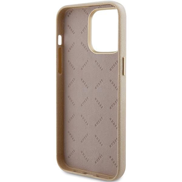 Etui Guess Glitter Glossy Script Do Iphone 15 Pro, Złoty/Light Gold