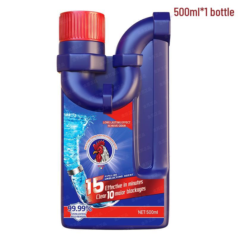 Powerful Pipe Unblocking Liquid: Dissolves Clogs in Kitchen & Toilet Drains