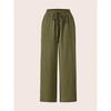 2025 Women's Casual Solid Color Drawstring Straight-Leg Pants - Spring & Autumn Collection