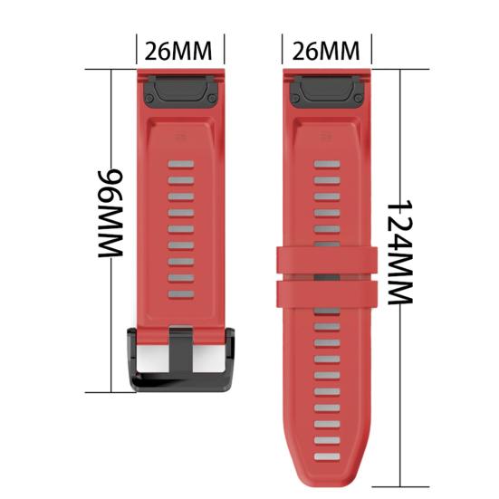 26mm Silicone Sports Watch Wrist Strap Band for Garmin Fenix 6X 5X 3 HR D2 Bravo