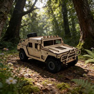 3D Wooden Puzzle Off-Road Vehicle Scale Model DIY Model Package Handcrafted Present Home Decor Assembly Toy Great for Daily Use