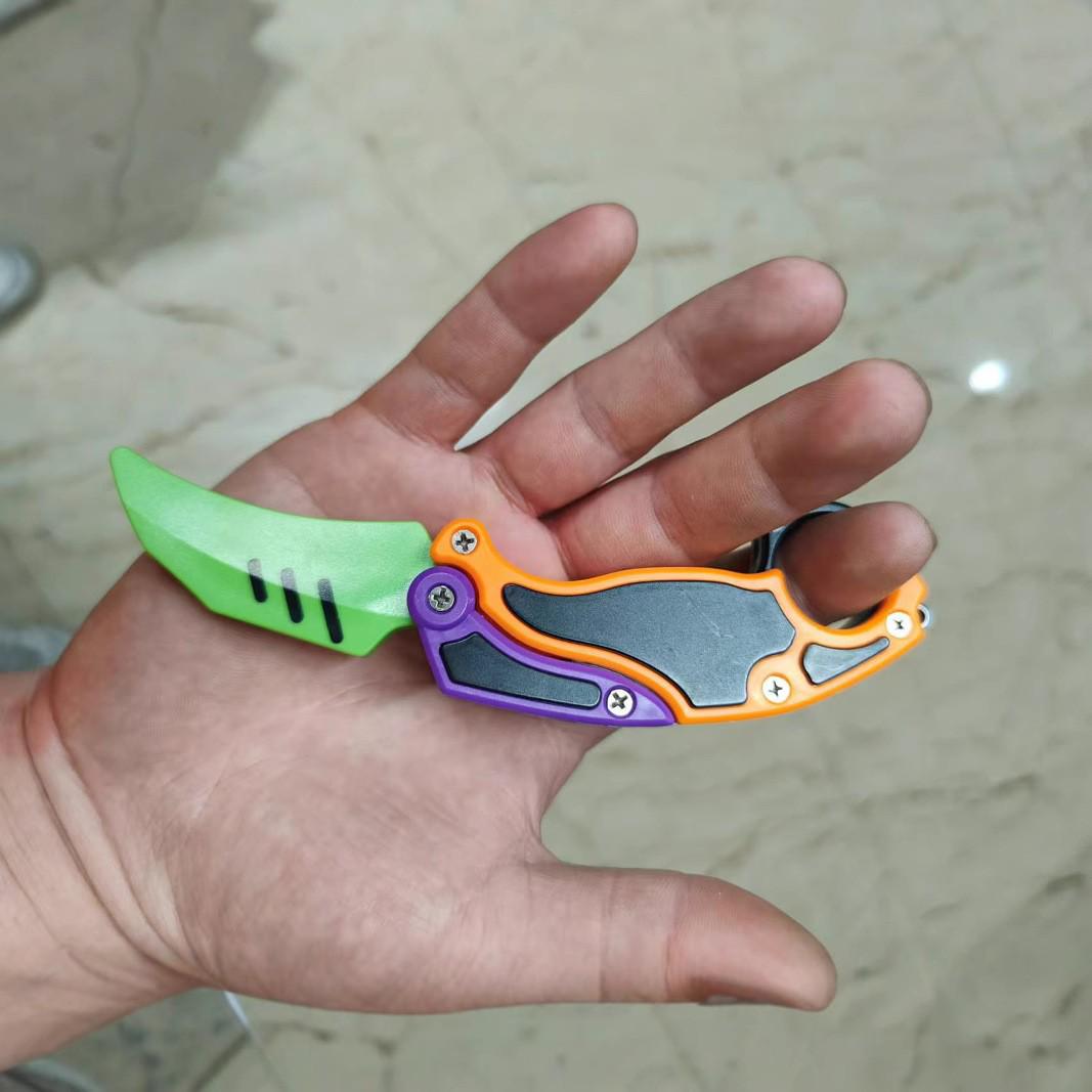 

Напечатанный на 3D-принтере складной нож-коготь в виде моркови - Тренд TikTok Нож-бабочка с гравитационным механизмом Игрушка для снятия стресса