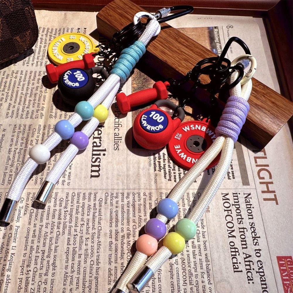 Mini Barbell Plates Key Chain with D-shaped Buckle Fitness Series Pendant  Fitness Prople