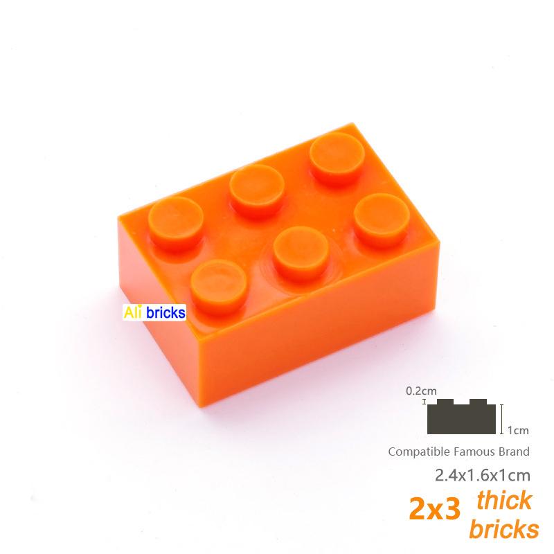 60pcs Thick 2x3 DIY Building Blocks Figures Bricks Dots Educational Creative Size Compatible With 3002 Plastic Toys for Children
