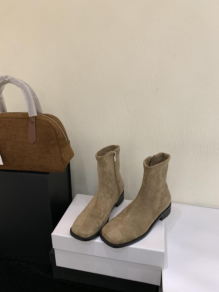 Coarse heel French British style retro square head Martin short boots women's boots autumn 2025 new