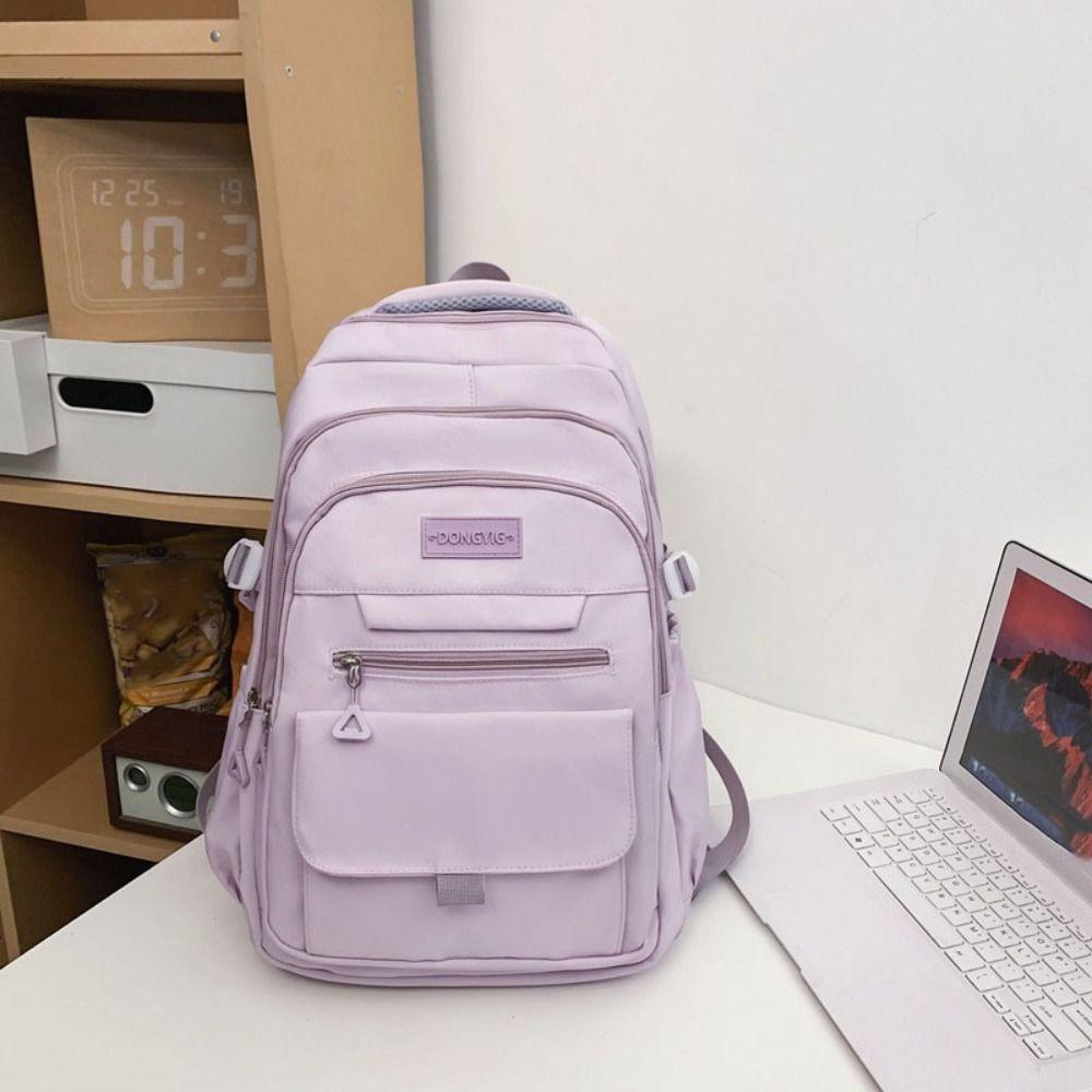 Large Capacity Simple School Bags Waterproof Girl's Backpack College Student Backpack  Travel