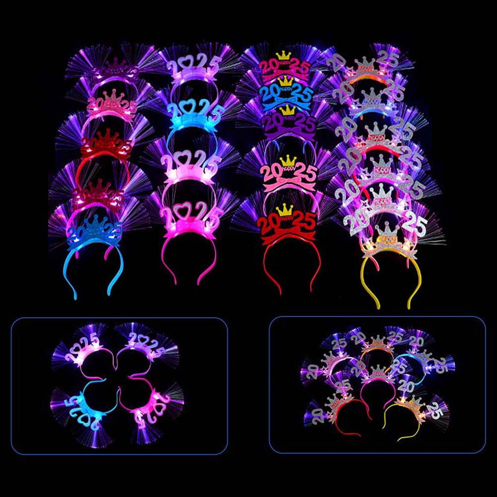 Number Letter LED Glow Hair Bands Snake Shape New Year Headdress  Men/Women/Kids