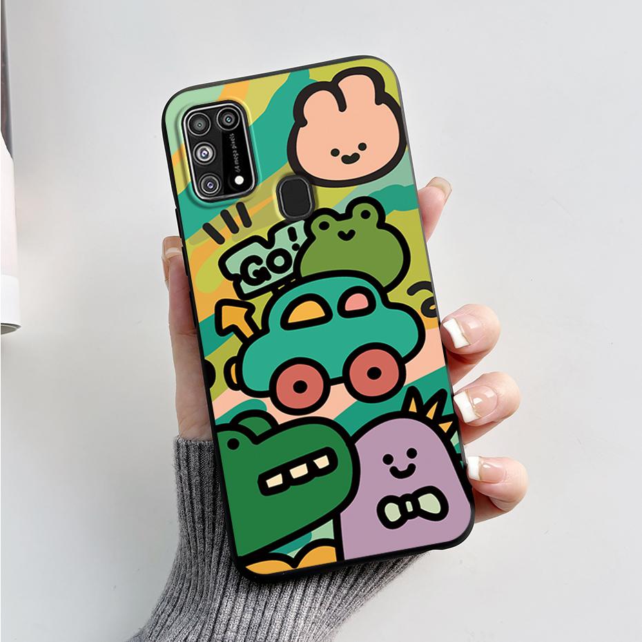 Silicone Case For Samsung M31 M 31 Cover Cute Rabbit Panda Shockproof Phone Case For Samsung Galaxy M31s M31 s M315F M317F Etui