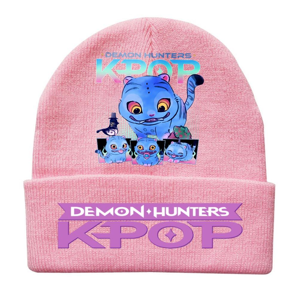 Kpop Demon Hunters Children Knit Beanie Cute And Charming Cartoon Printed Warm Cap Designed for Girls Fall Season Cold Season Outdoor Sports Birth