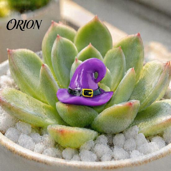 Miniature Fairy Garden Figurine Mini Halloween Witch Hat Ornaments, Resin Wizard Figurines for Decorative Set Succulents Pots Moss Micro-Landscapes