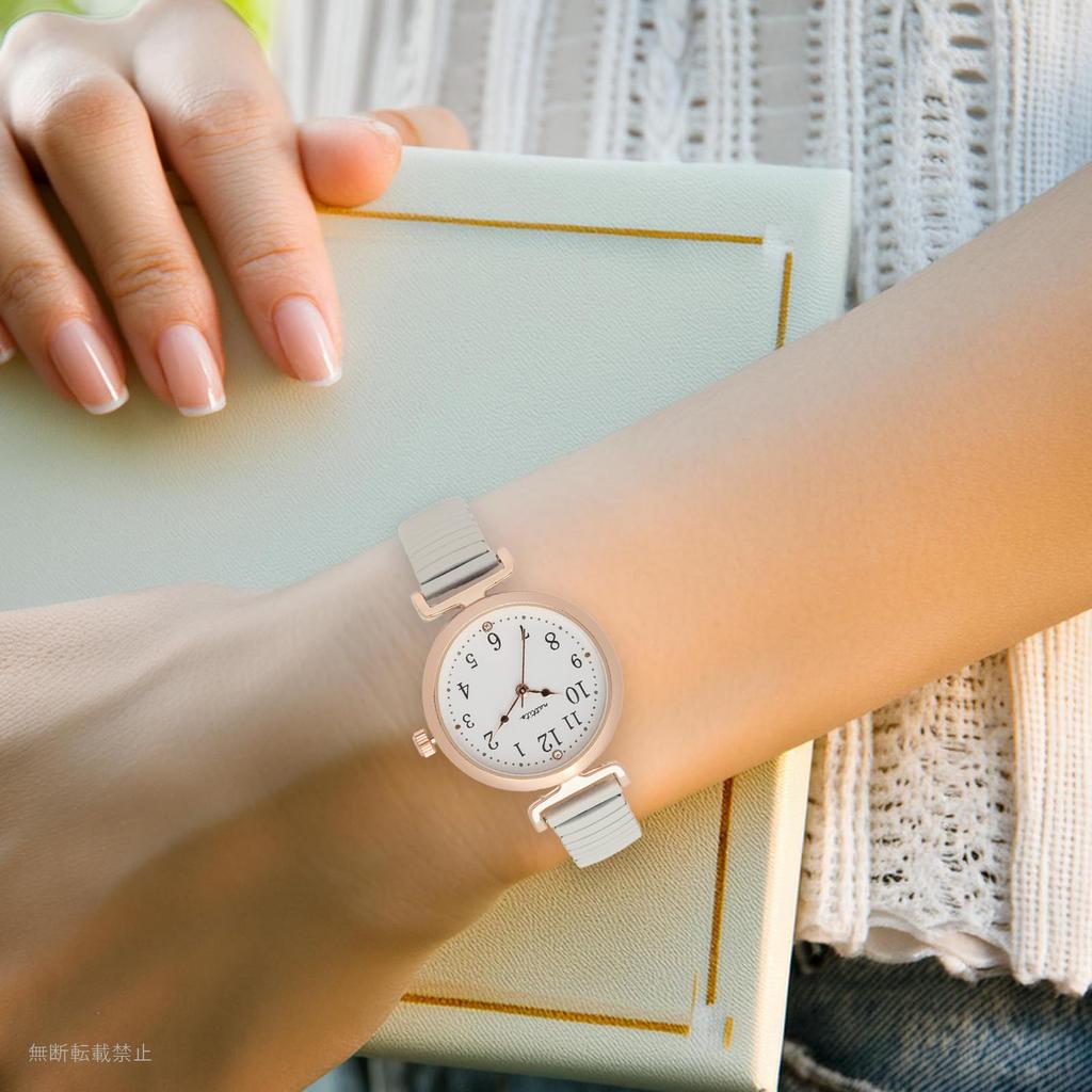 Fieldwork Analog Watch with Metal Bellows Stainless 5 ATM Water WP Nadi Women's Band, Strap, Steel, Resistance, White, MKJ3015-1