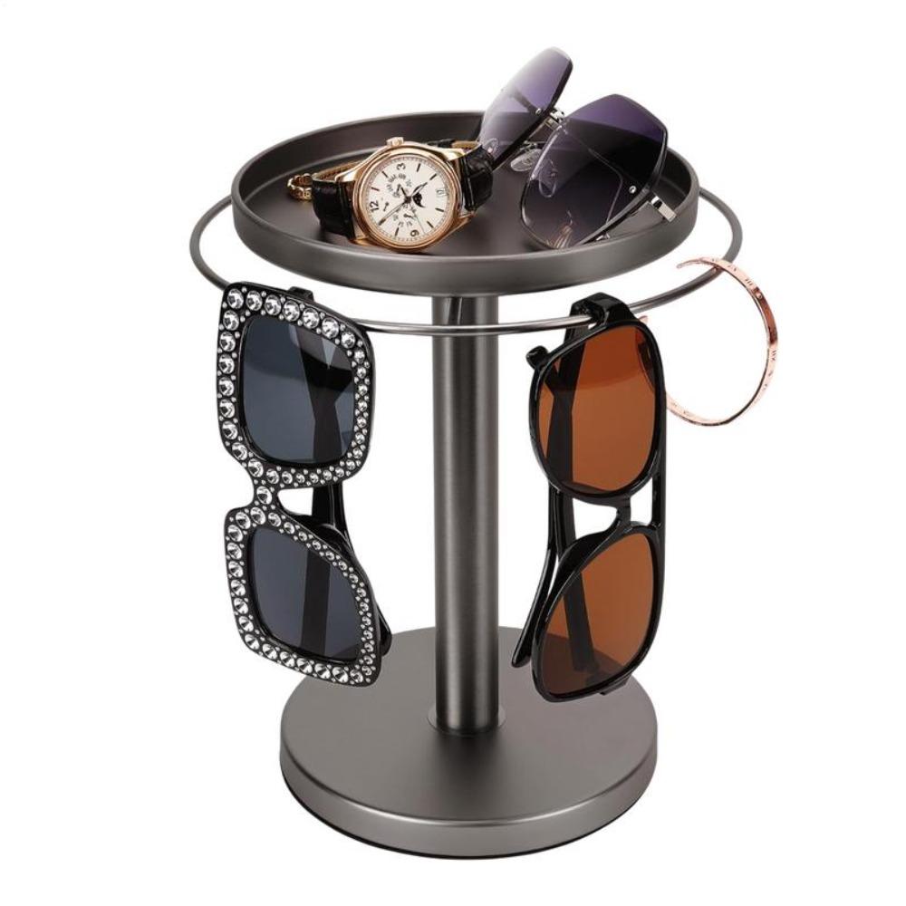 Stainless Steel Eyeglass Display Rack 360° Rotating Sunglasses Holder  for Dresser