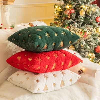 Sequin Christmas Tree Pillow Cover Christmas Tree Snowflake Embroidered Pillowcase for Winter Holiday Decoration