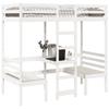 High Bed with Desk & Chairs White 80x200 cm Pine Wood