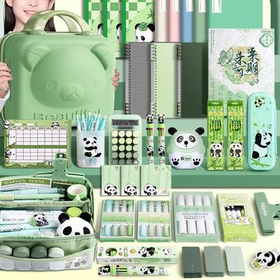 Kawaii Panda Schreibwaren-Set Schüler-Federmäppchen Aufkleber Stift Schreibwaren Geschenk Lernmaterialien Vollständige Geschenkbox