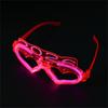 6Pcs Glowing Heart LED Glasses Night Event Party Supplies Reusable Bright Light Comfort Safe Materials