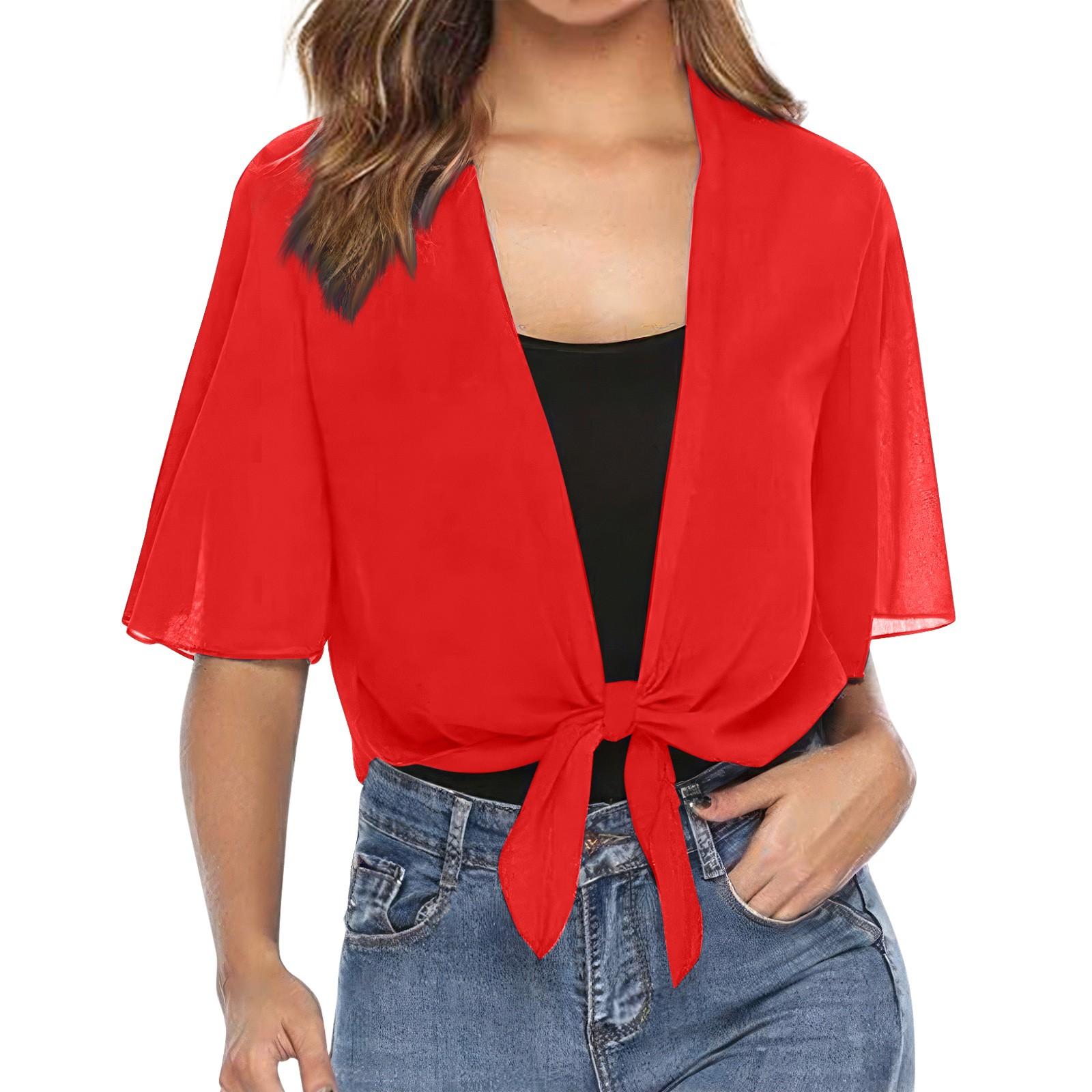 

Женский модный комфортный прозрачный топ с короткими рукавами на шнуровке и открытым передом, однотонный, повседневный, для отдыха, с короткими рукавами XL красный