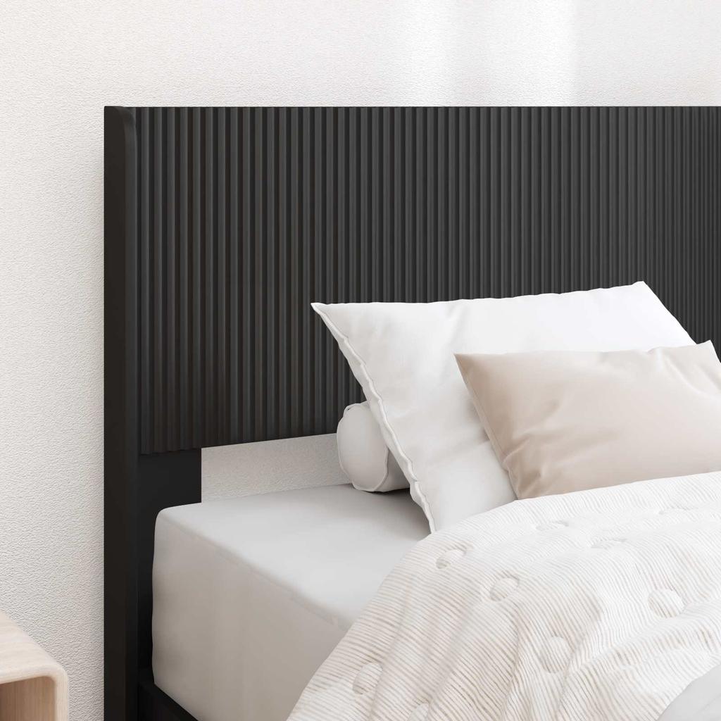 Bed Frame with Storage Space and Headboard Black 90 X 200 Cm
