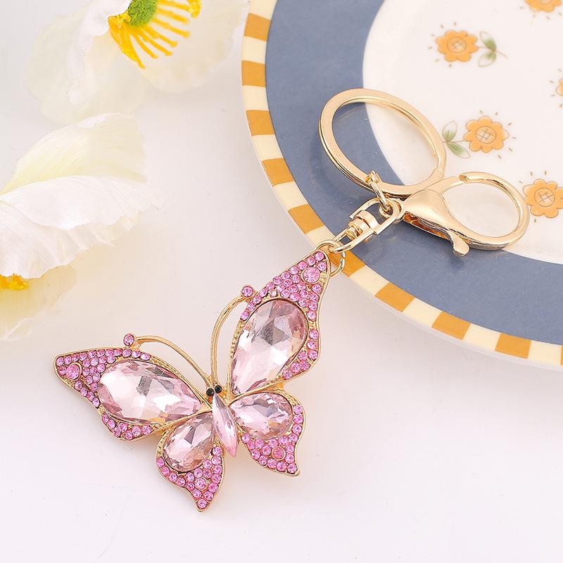 Butterfly Rhinestone Metal Keychain Pendant