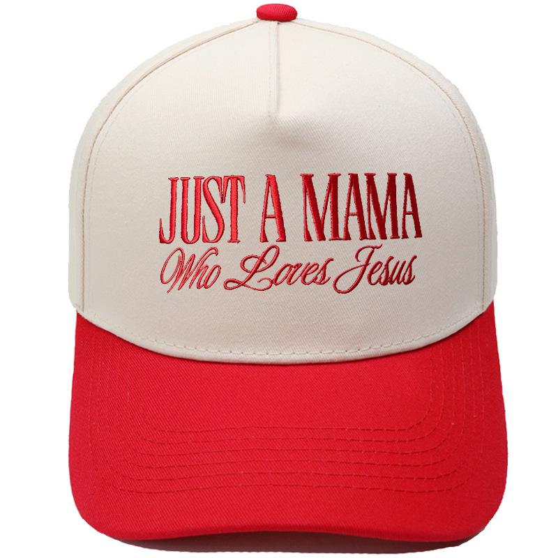 JUST A MAMA truck driver hat embroidered leopard print color matching baseball cap European and American men's and women's casual hat