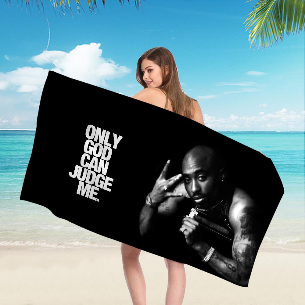 2PAC hip -hop singer Microfiber Beach Towel Absorbent Quick dry Soft Yoga Swimming Resort Mountain Climbing Towel