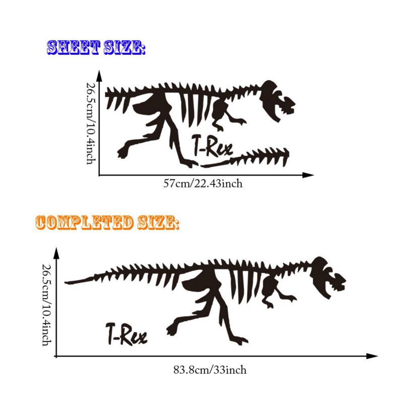 

Наклейки на стіну Нові наклейки скелет динозавра Дитяча кімната прикраса стіни наклейки чорний
