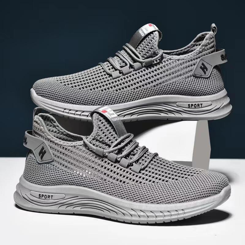 Flying woven men's shoes large size mesh breathable sports shoes fashion casual shoes light running shoes men