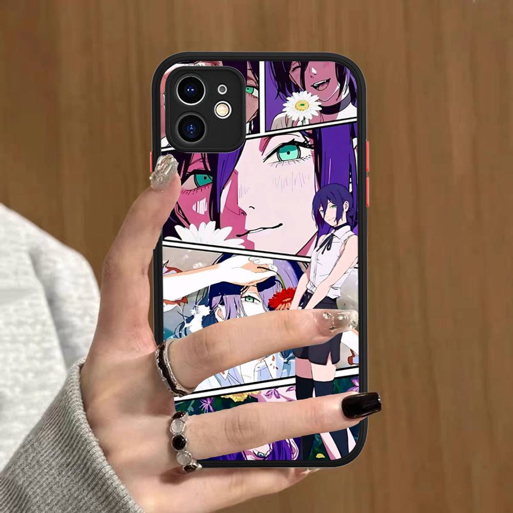 Anime C-Chainsaw Man For IPhone 16 15 14 Plus 13 12 11 Pro Max X XS MAX Translucent Matte Shockproof Cover
