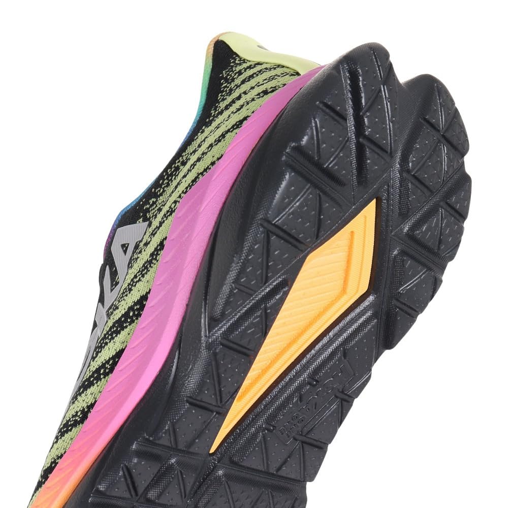 Hoka One One Mach 5 Track Size Black and Pale Yellow Men's & Field/Running Shoes, 25.0,