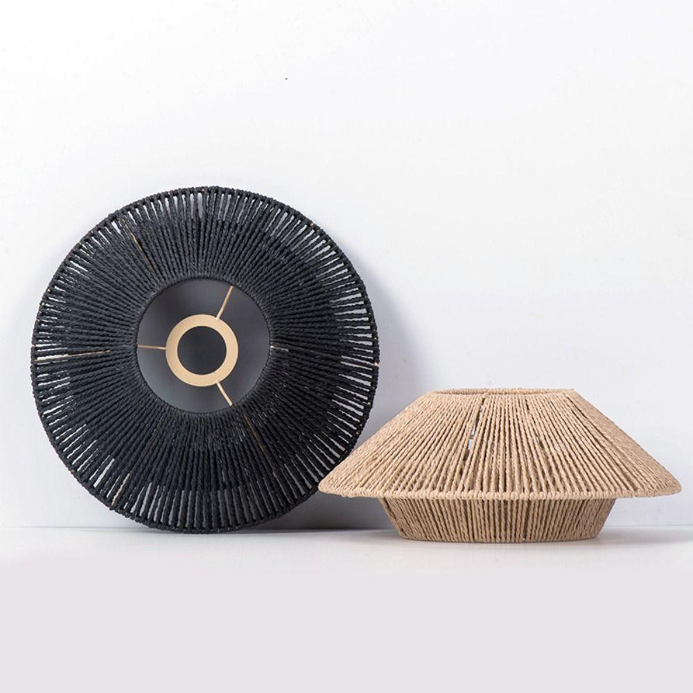 Barrel Vintage Lampshade Paper Weaving Simulated Rattan Lamp Shade New Light Cover  Hotel