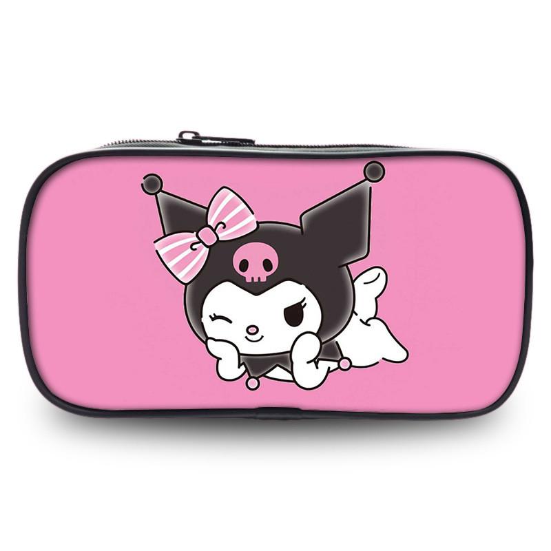 Cute Kuromi Pencil Case Sanrio Student Large Capacity Stationery Storage Bag