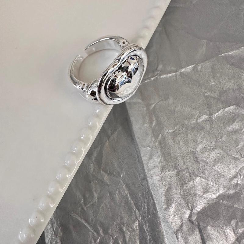 Geometric 3D Peach Heart Adjustable Ring for Women - Versatile, Stylish and Popular Open Adjustable