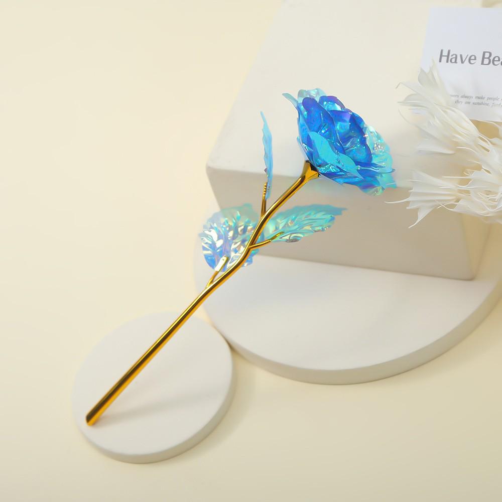 Gold Foil Single Stem Rose - Perfect Artificial Flower Gift for Valentine's, Mother's Day, Teacher's Day, or Christmas