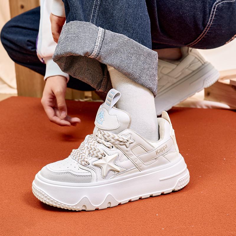 Kappa Casual Thick Sole Comfortable Versatile Low Top Design Fashionable Slip Resistant Durable Sneakers Unisex sneakers White K0DZ5CC42CJ-012