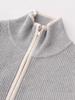 Women's Stand Collar 100% Wool Thickened Zipper Cardigan - Loose, Fashionable Autumn/Winter Knitwear Sweater.