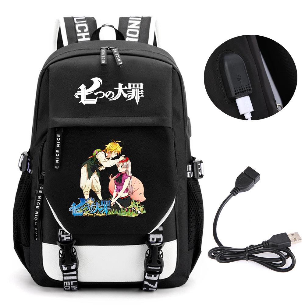 Animation Seven Deadly Sins Backpack Casual Backpack Student School Bag Men'S And Women'S Printed Computer Bag Travel Bag