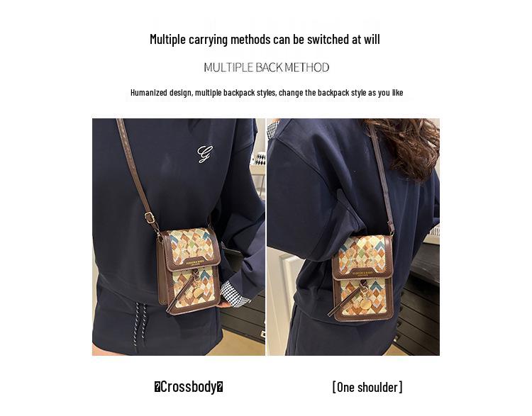 2025 Damska Retro Lniana Haftowana Torba Crossbody na Telefon