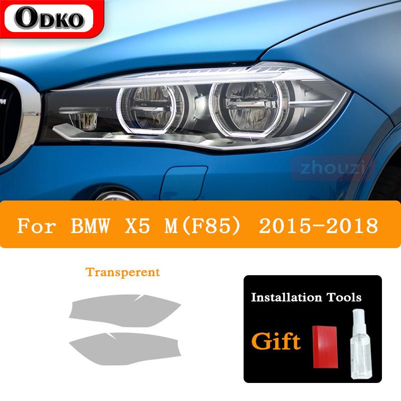 2 vnt. BMW X5 F15 M F85 G05 Automobilio priekinių žibintų tamsinimo juoda apsauginė plėvelė Vinilo apsauga Skaidrus TPU lipdukas Priedai
