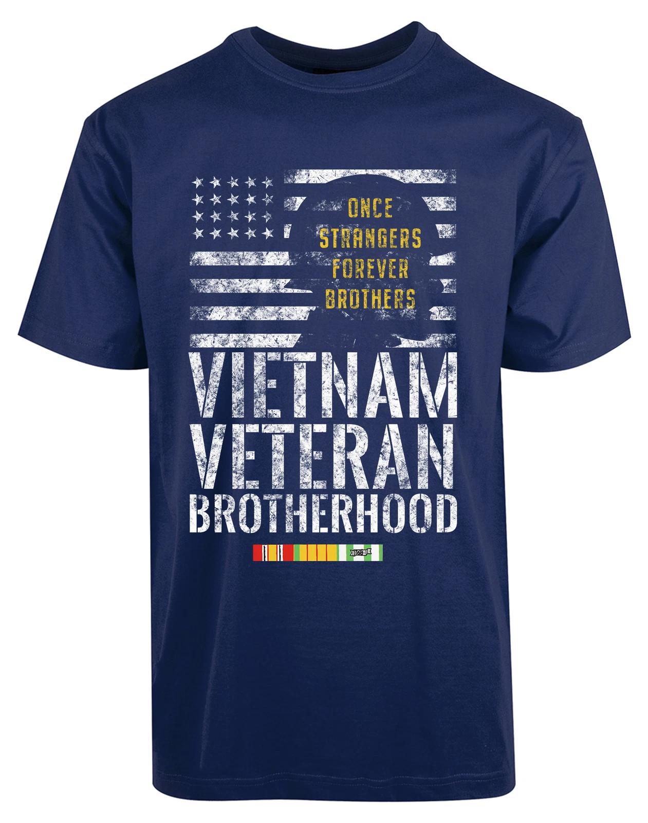 Once Strangers Forever Brother New Men s Shirt Vietnam Veteran American Flag Tee XXL