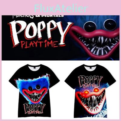 Kinder Poppy Playtime Jungen T-Shirt Atmungsaktives Polyester Huggy Wuggy T-Shirt für Jungen