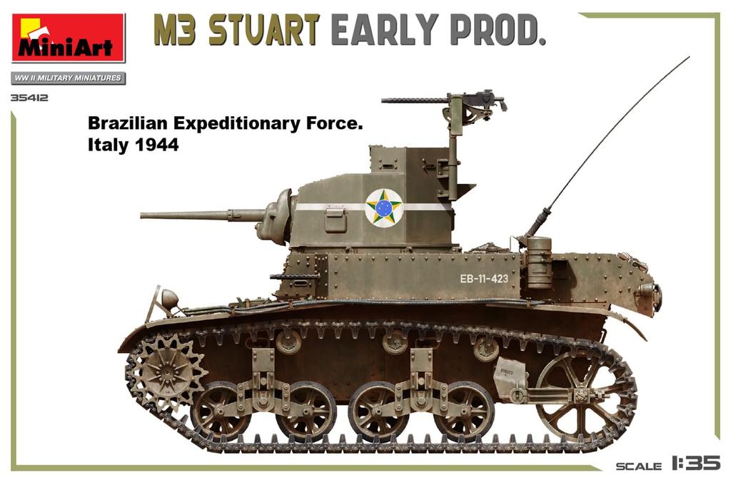 Miniart France M3 Stuart Early Type Plastic Model MA35412 1/35