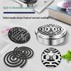 Portable Stainless Steel Fireproof Mosquito Coil Holder with Lid - Outdoor Repellent Tray