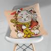 Cute Cartoon Lucky Cat Throw Pillow Case Living Room Sofa Cushion Cover For Home Bedroom Decoration Protector