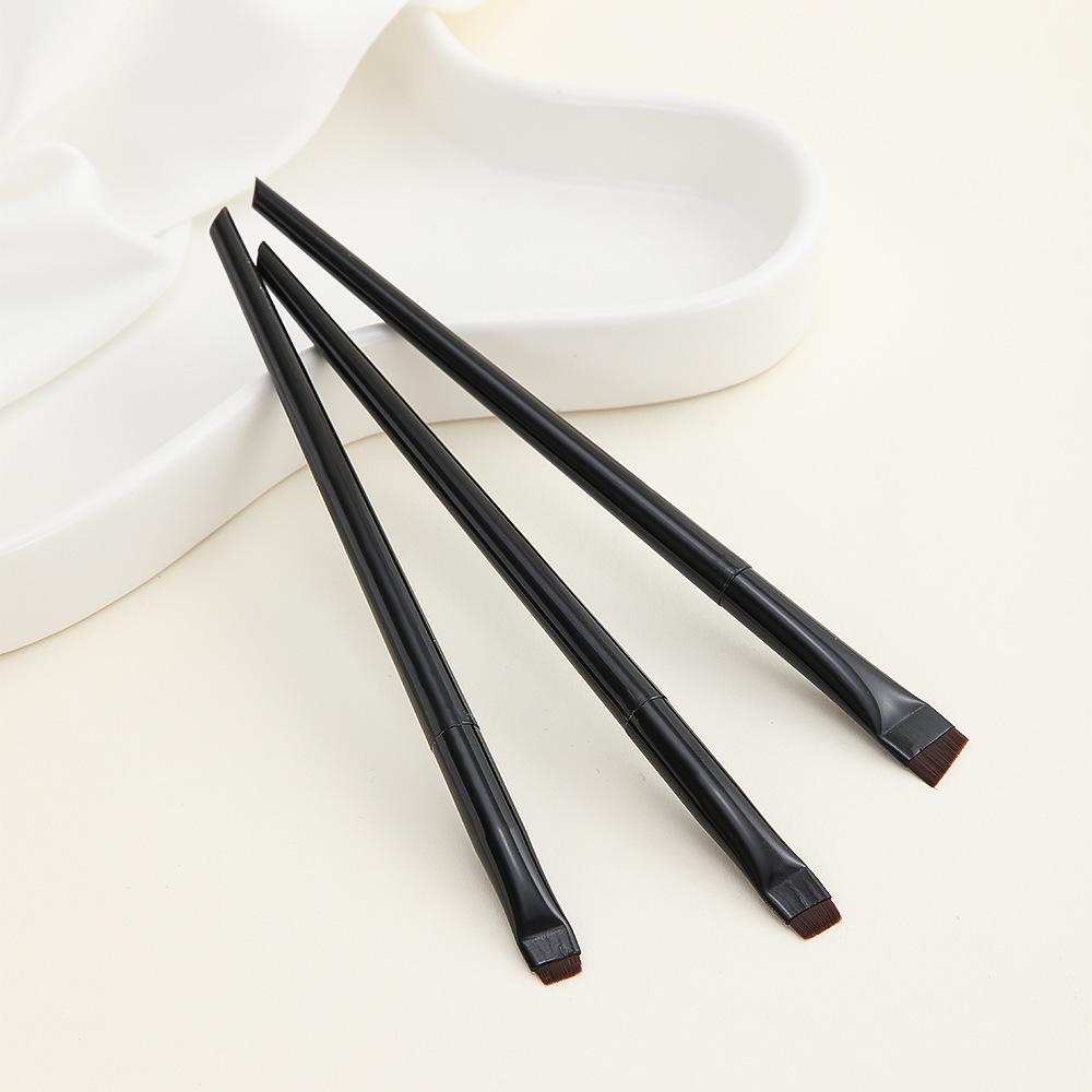3Pcs Eyebrow Makeup Brush Set, Long Pole Eyebrow Fiber Brush, Blade Eyeliner Brush, Makeup Brush Tool.